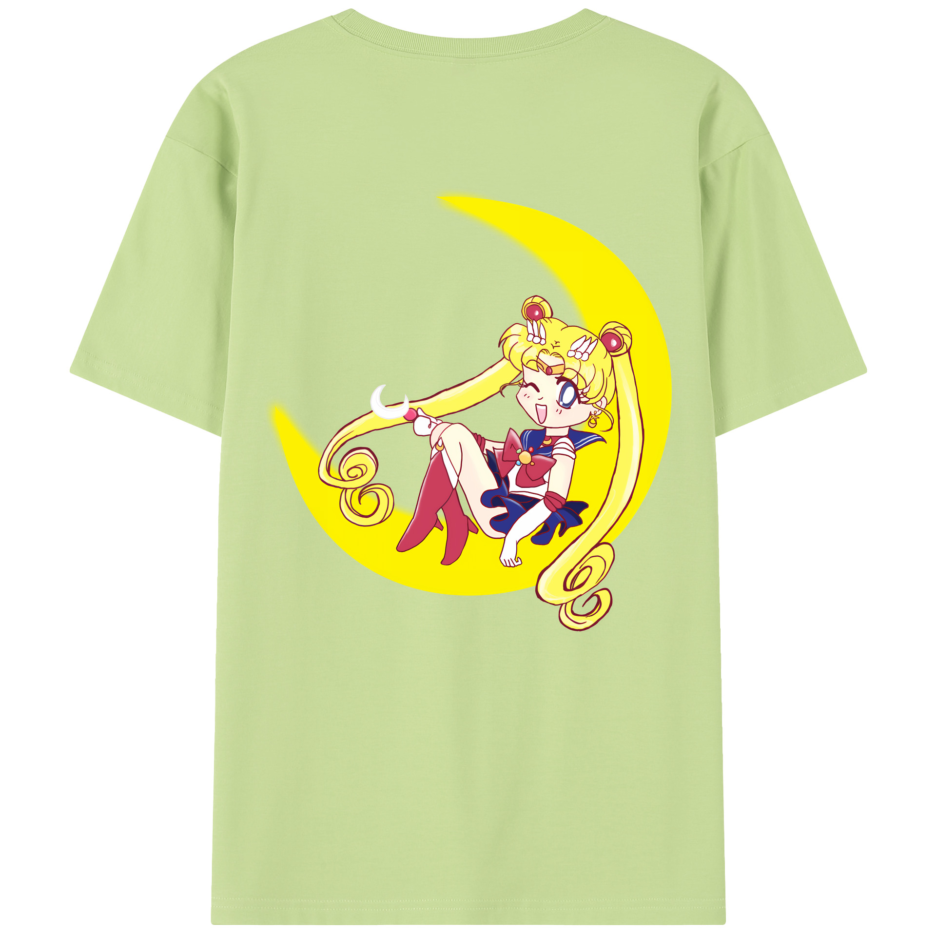 （画像用） 美少女戦士セーラームーン 月野 うさぎ つきの うさぎ Sailor Moon Tsukino Usagi 綿100％半袖Tシャツ（背面プリント）